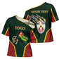 Personalized Togo Cross Shoulder Shirt Lion Claw Flag Sport Style - African Pride