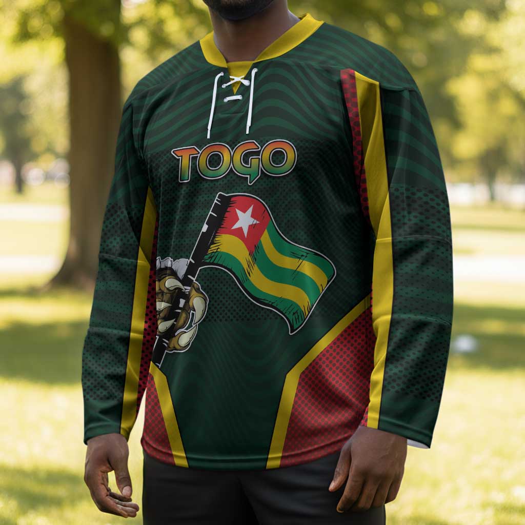 Personalized Togo Hockey Jersey Lion Claw Flag Sport Style - African Pride