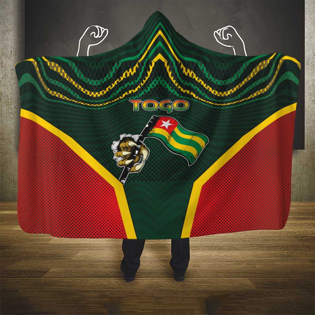 Togo Hooded Blanket Lion Claw Flag Sport Style - African Pride