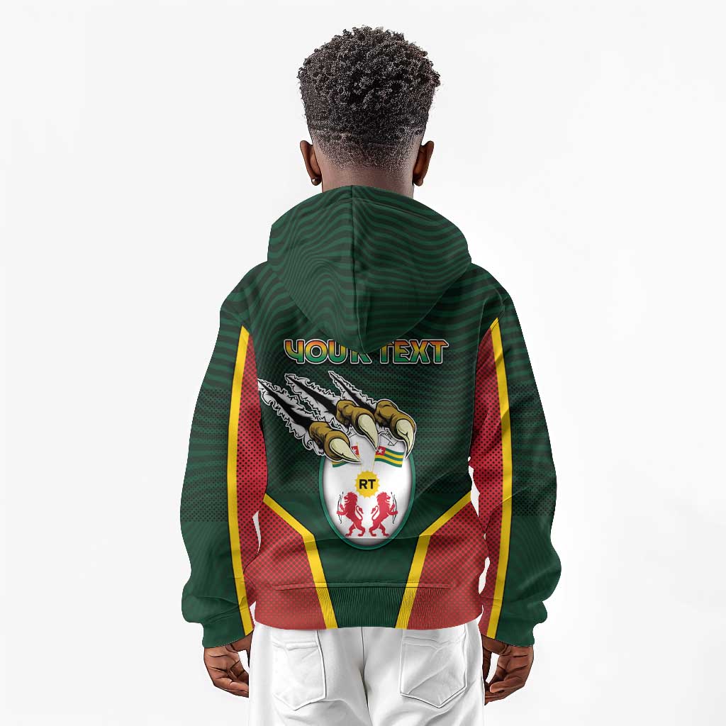 Personalized Togo Kid Hoodie Lion Claw Flag Sport Style - African Pride
