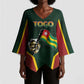 Personalized Togo Kimono Sleeve Blouse Lion Claw Flag Sport Style - African Pride