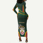 Personalized Togo Long Sleeve Bodycon Dress Lion Claw Flag Sport Style - African Pride