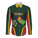 Personalized Togo Long Sleeve Button Shirt Lion Claw Flag Sport Style - African Pride