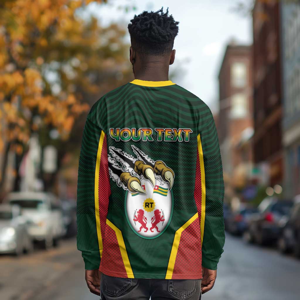 Personalized Togo Long Sleeve Shirt Lion Claw Flag Sport Style - African Pride