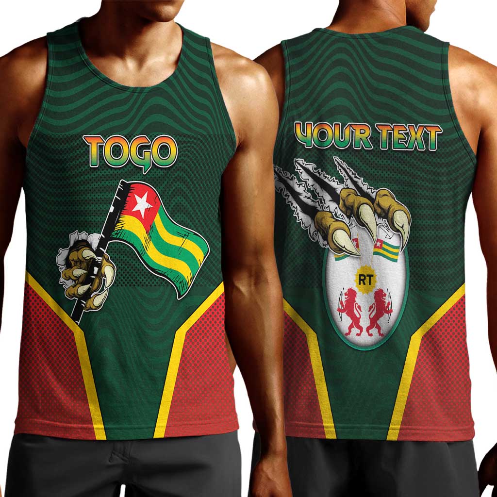 Personalized Togo Men Tank Top Lion Claw Flag Sport Style - African Pride