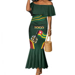 Personalized Togo Mermaid Dress Lion Claw Flag Sport Style - African Pride