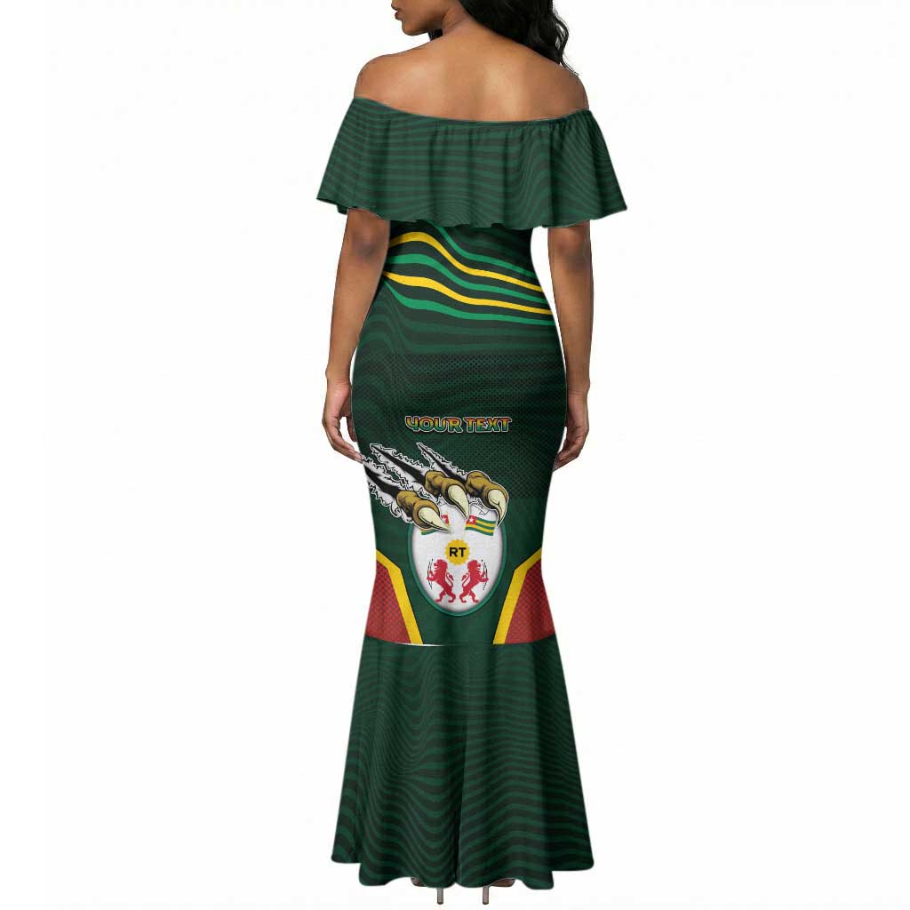 Personalized Togo Mermaid Dress Lion Claw Flag Sport Style - African Pride