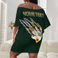 Personalized Togo Off Shoulder Short Dress Lion Claw Flag Sport Style - African Pride