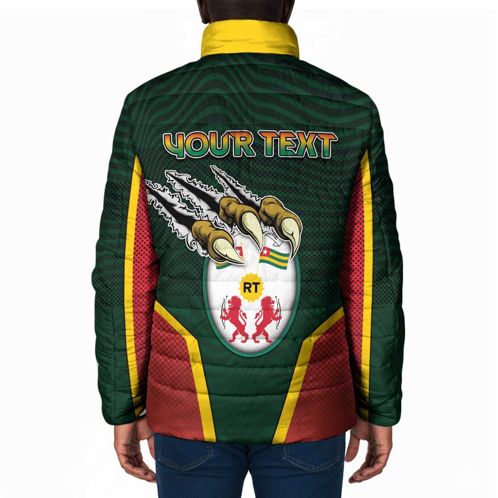 Personalized Togo Padded Jacket Lion Claw Flag Sport Style - African Pride