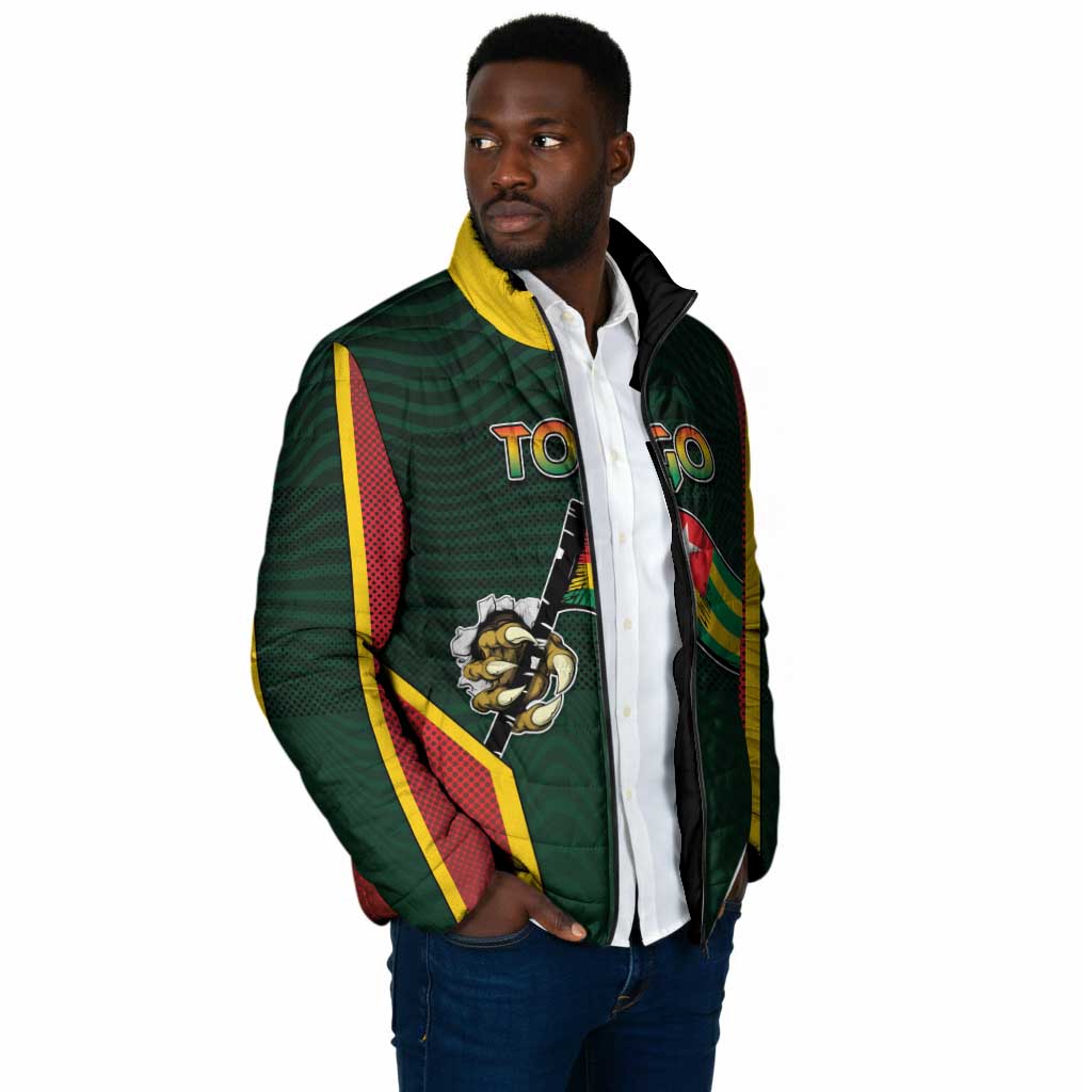 Personalized Togo Padded Jacket Lion Claw Flag Sport Style - African Pride
