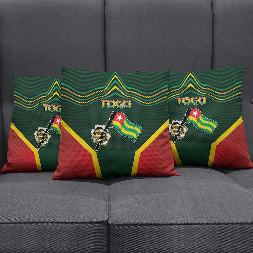 Togo Pillow Cover Lion Claw Flag Sport Style - African Pride