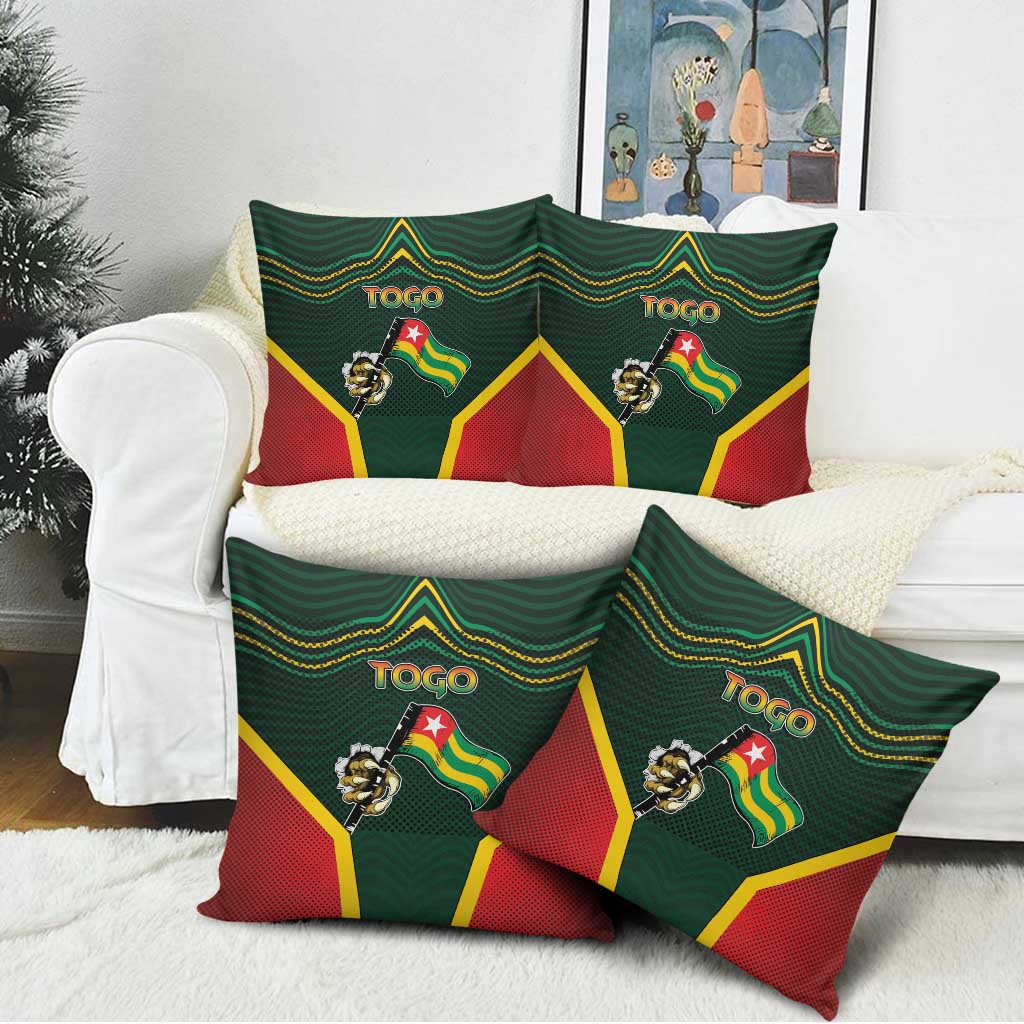 Togo Pillow Cover Lion Claw Flag Sport Style - African Pride