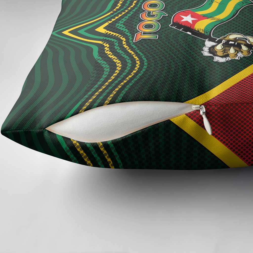 Togo Pillow Cover Lion Claw Flag Sport Style - African Pride