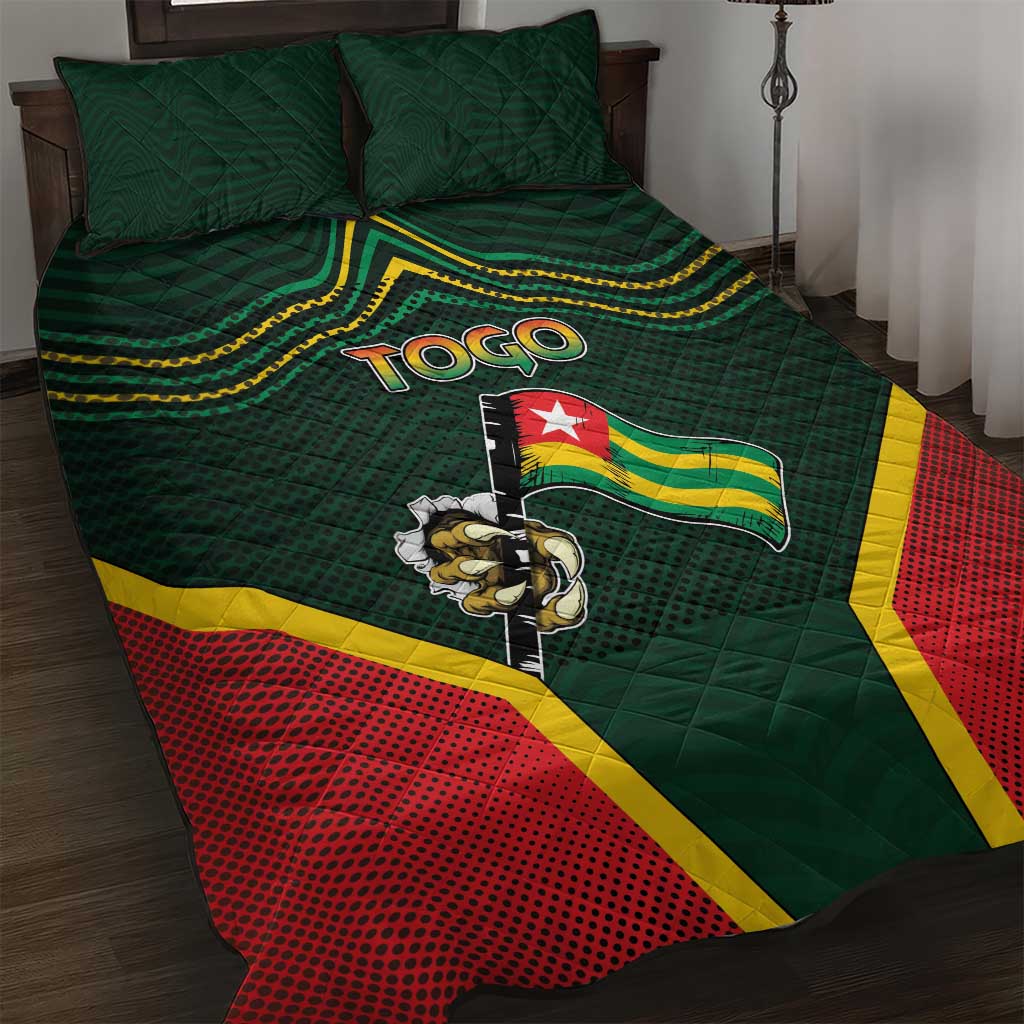 Togo Quilt Bed Set Lion Claw Flag Sport Style - African Pride