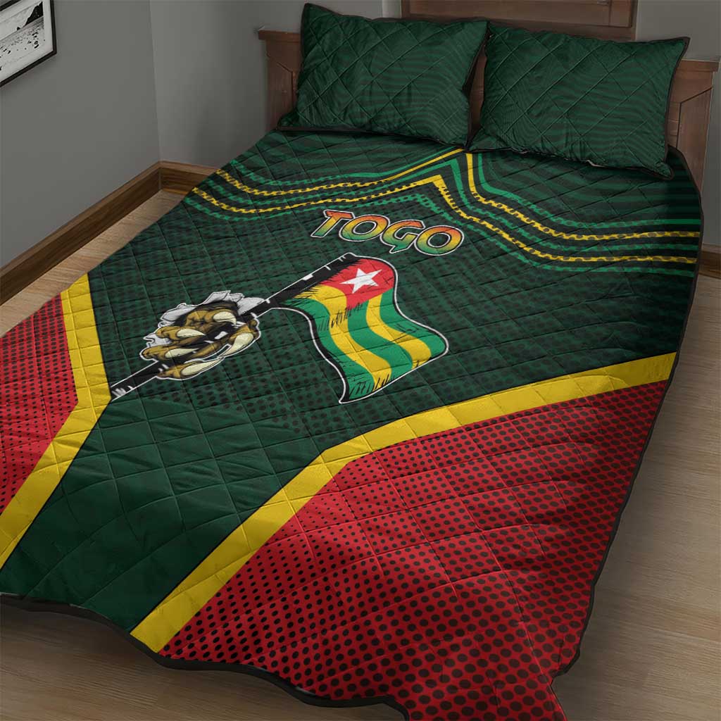 Togo Quilt Bed Set Lion Claw Flag Sport Style - African Pride