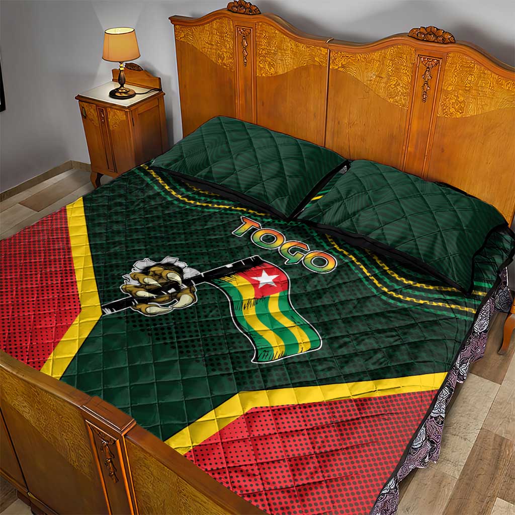 Togo Quilt Bed Set Lion Claw Flag Sport Style - African Pride