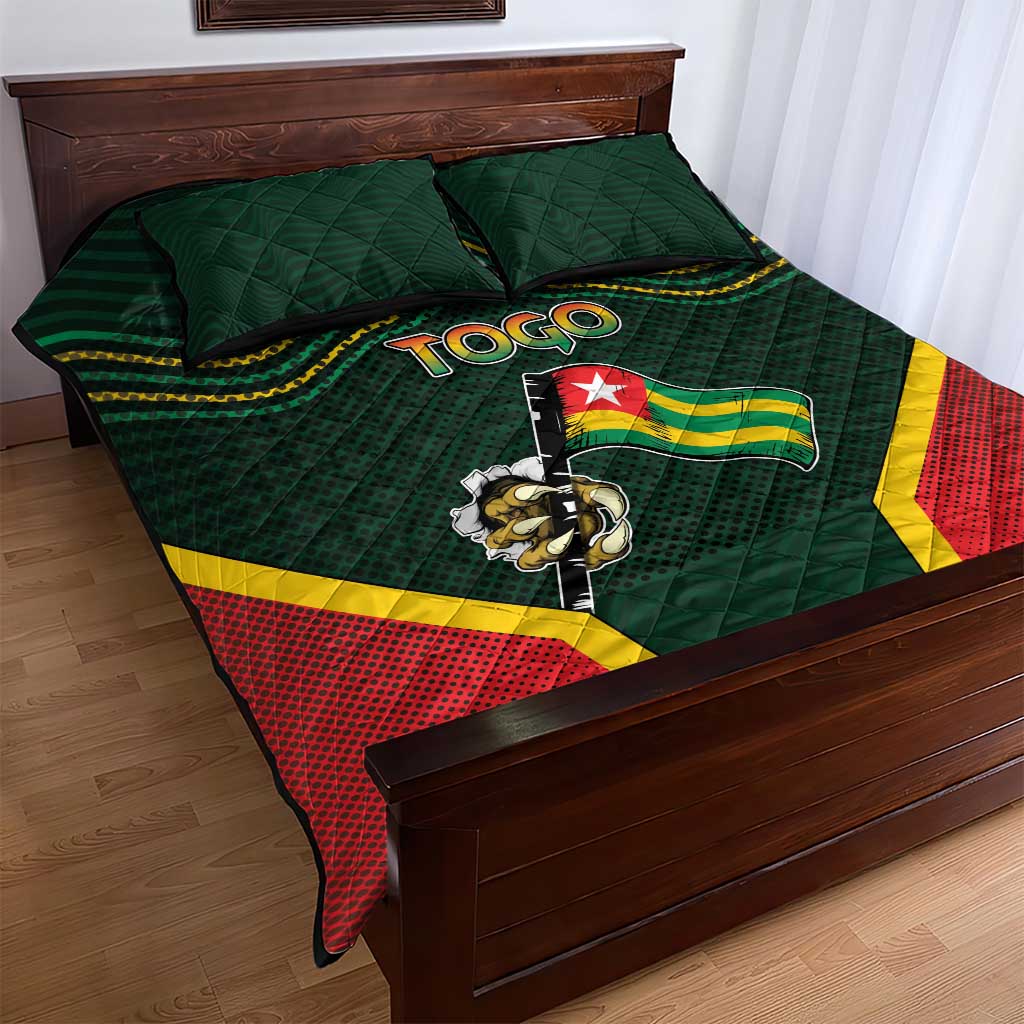 Togo Quilt Bed Set Lion Claw Flag Sport Style - African Pride
