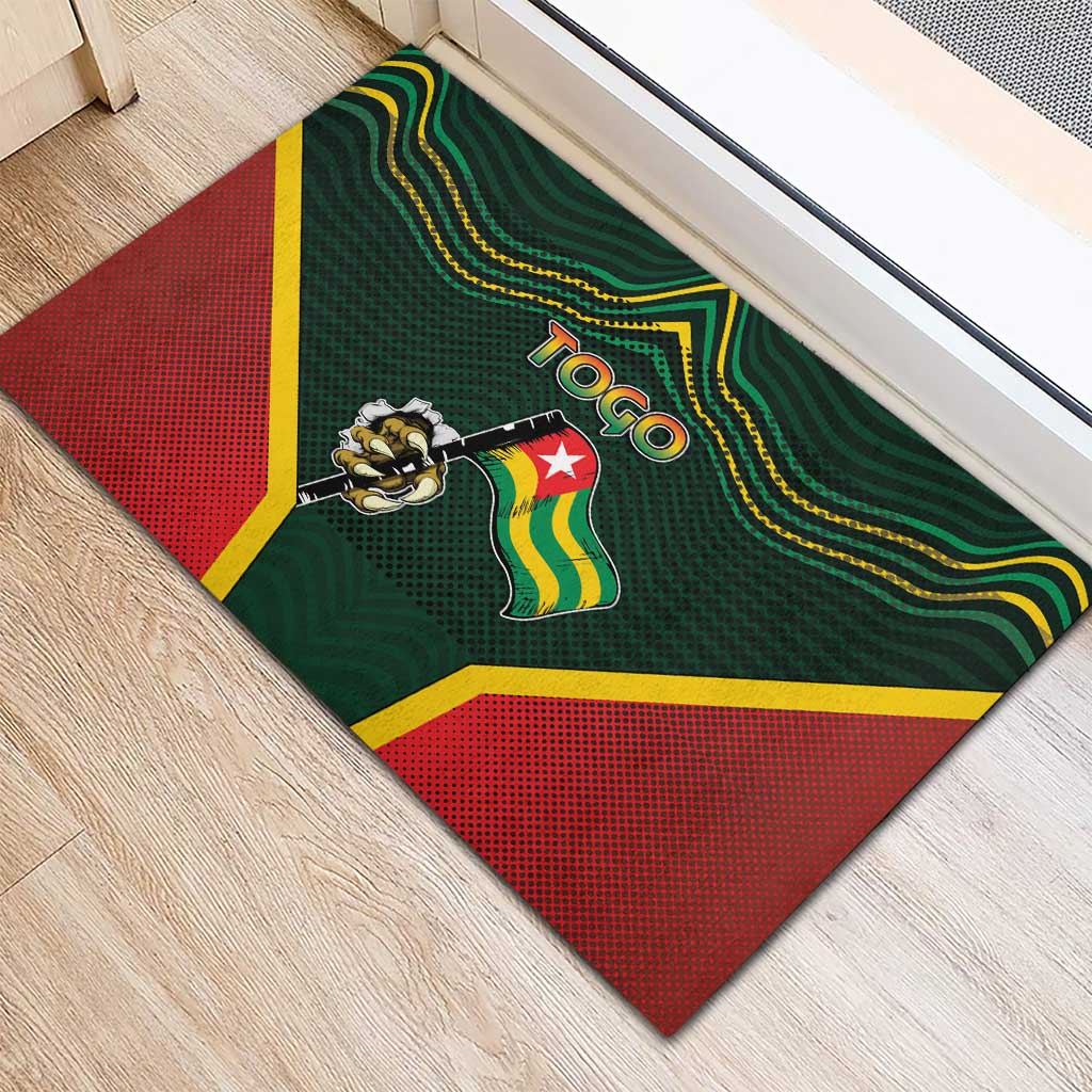 Togo Rubber Doormat Lion Claw Flag Sport Style - African Pride