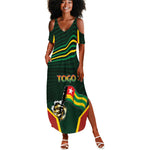 Personalized Togo Summer Maxi Dress Lion Claw Flag Sport Style - African Pride