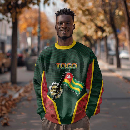 Personalized Togo Sweatshirt Lion Claw Flag Sport Style - African Pride