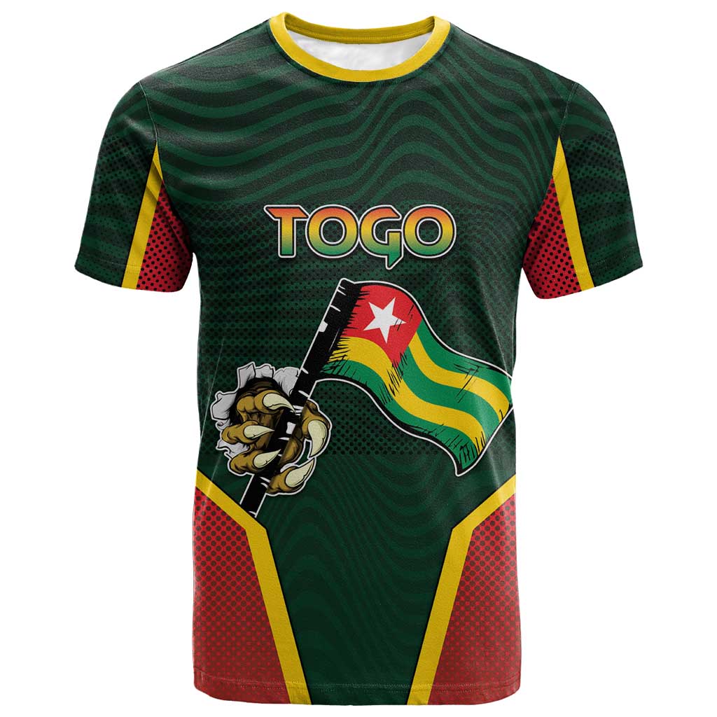 Personalized Togo T shirt Lion Claw Flag Sport Style - African Pride