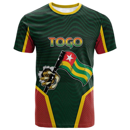 Personalized Togo T shirt Lion Claw Flag Sport Style - African Pride