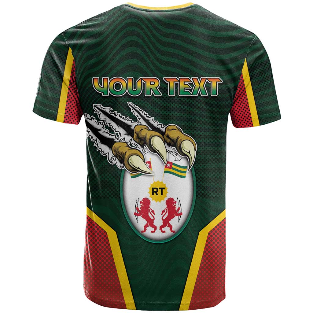 Personalized Togo T shirt Lion Claw Flag Sport Style - African Pride