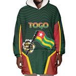 Personalized Togo Wearable Blanket Hoodie Lion Claw Flag Sport Style - African Pride