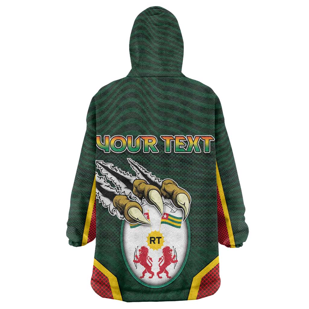 Personalized Togo Wearable Blanket Hoodie Lion Claw Flag Sport Style - African Pride