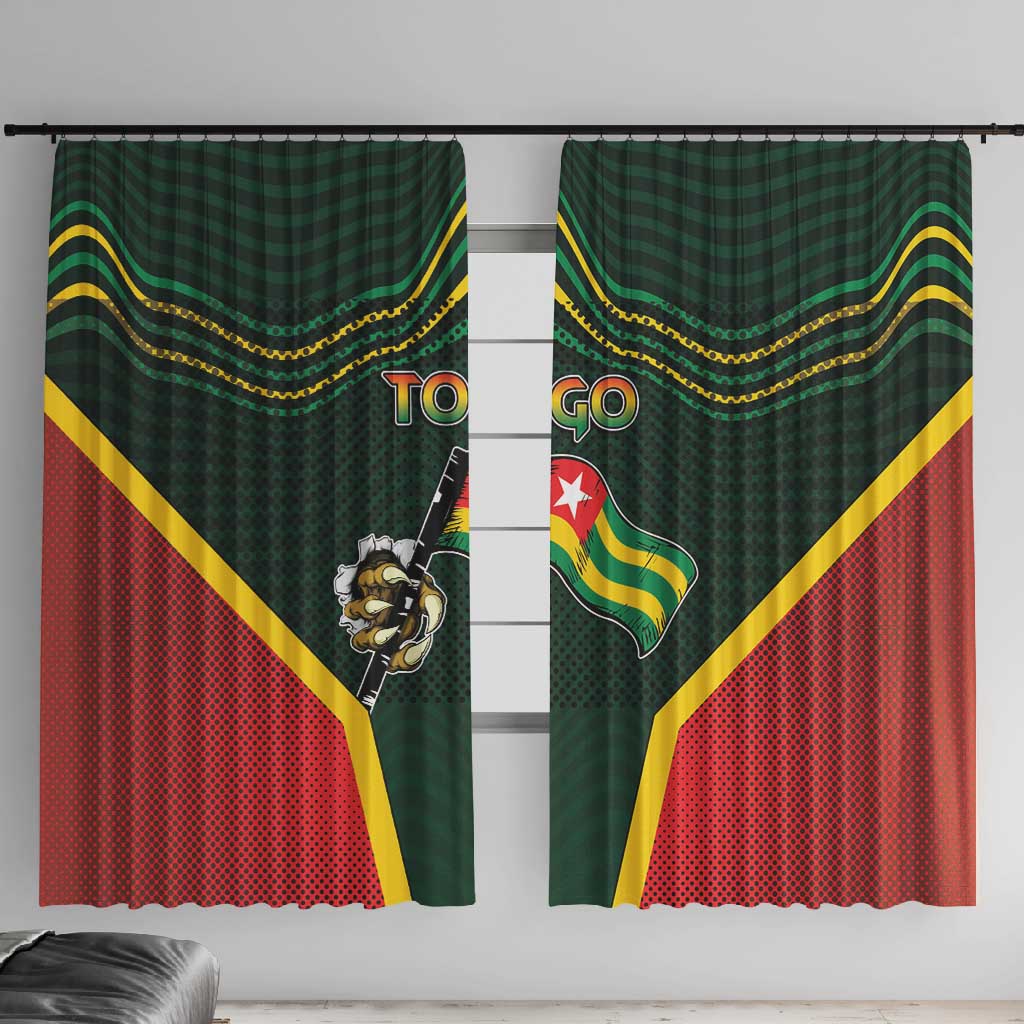 Togo Window Curtain Lion Claw Flag Sport Style - African Pride