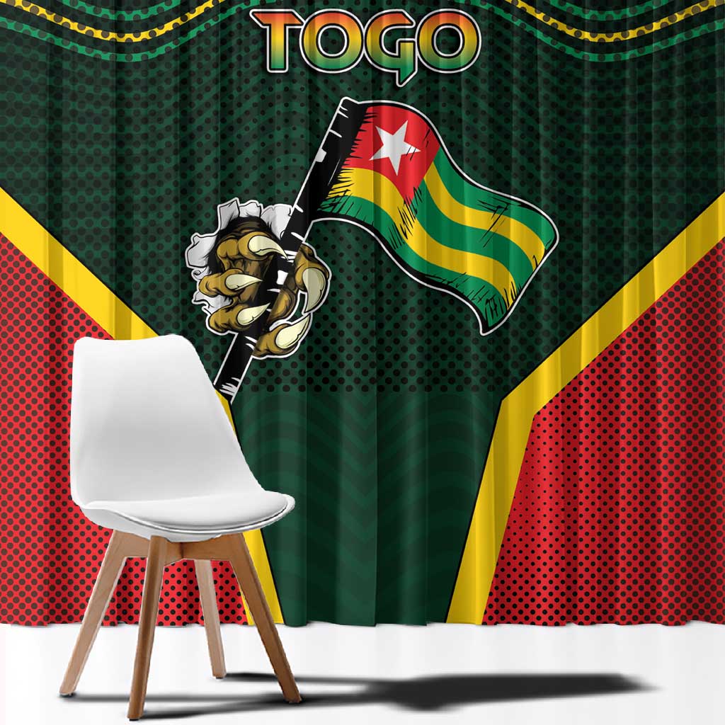 Togo Window Curtain Lion Claw Flag Sport Style - African Pride