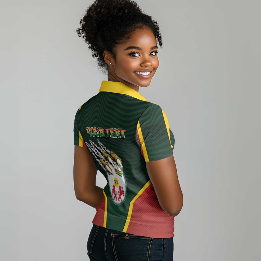 Personalized Togo Women Polo Shirt Lion Claw Flag Sport Style - African Pride