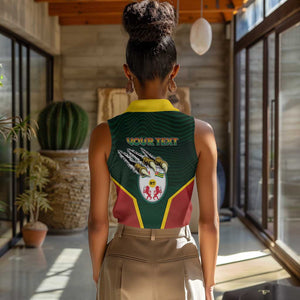 Personalized Togo Women Sleeveless Polo Shirt Lion Claw Flag Sport Style - African Pride