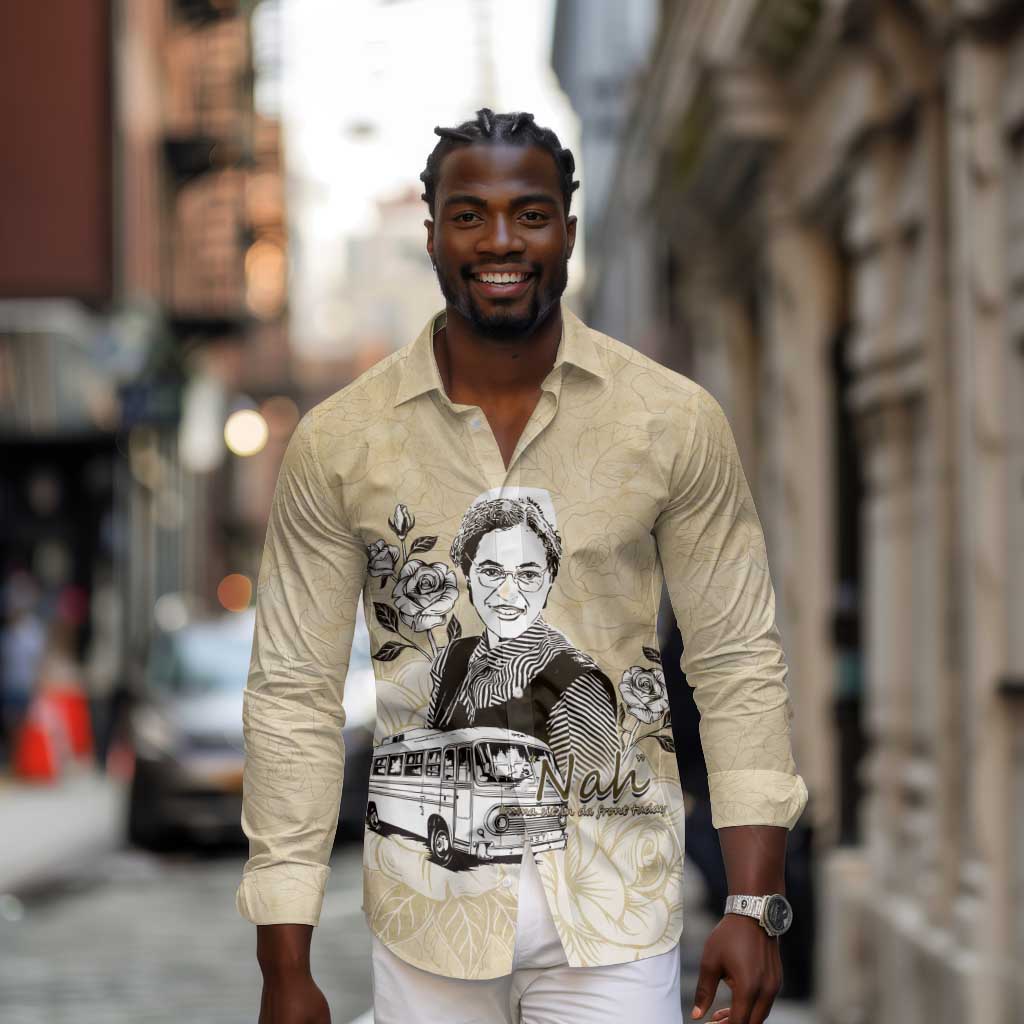 Nah Rosa Parks African Long Sleeve Button Shirt Black Women History - African Pride