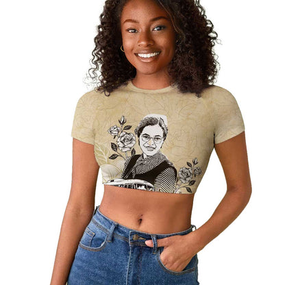 Nah Rosa Parks African Raglan Cropped T shirt Black Women History - African Pride