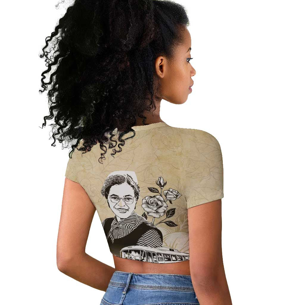 Nah Rosa Parks African Raglan Cropped T shirt Black Women History - African Pride