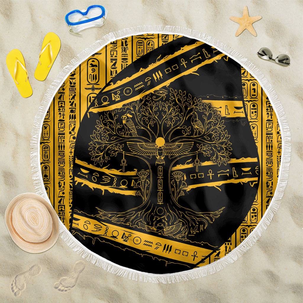 Egypt Tree Of Life Beach Blanket The Fig In Ancient Egyptian