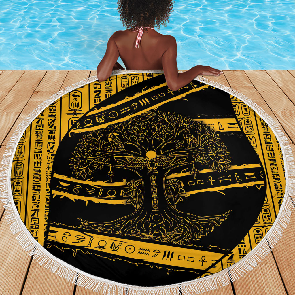 Egypt Tree Of Life Beach Blanket The Fig In Ancient Egyptian