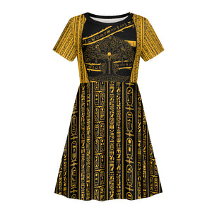 Egypt Tree Of Life Kid Short Sleeve Dress The Fig In Ancient Egyptian