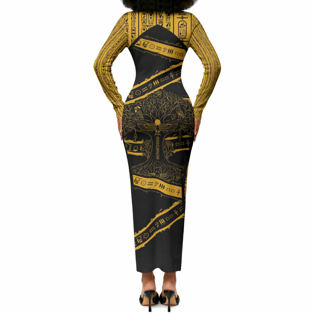 Egypt Tree Of Life Long Sleeve Bodycon Dress The Fig In Ancient Egyptian