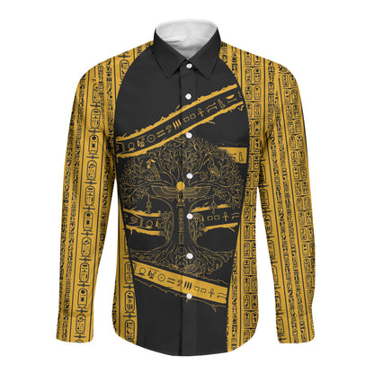 Egypt Tree Of Life Long Sleeve Button Shirt The Fig In Ancient Egyptian