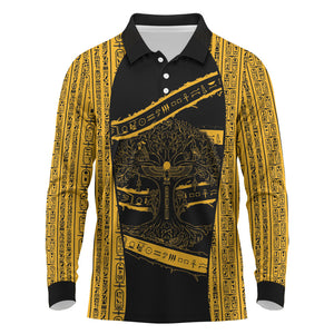 Egypt Tree Of Life Long Sleeve Polo Shirt The Fig In Ancient Egyptian