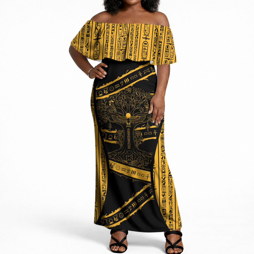 Egypt Tree Of Life Off Shoulder Maxi Dress The Fig In Ancient Egyptian