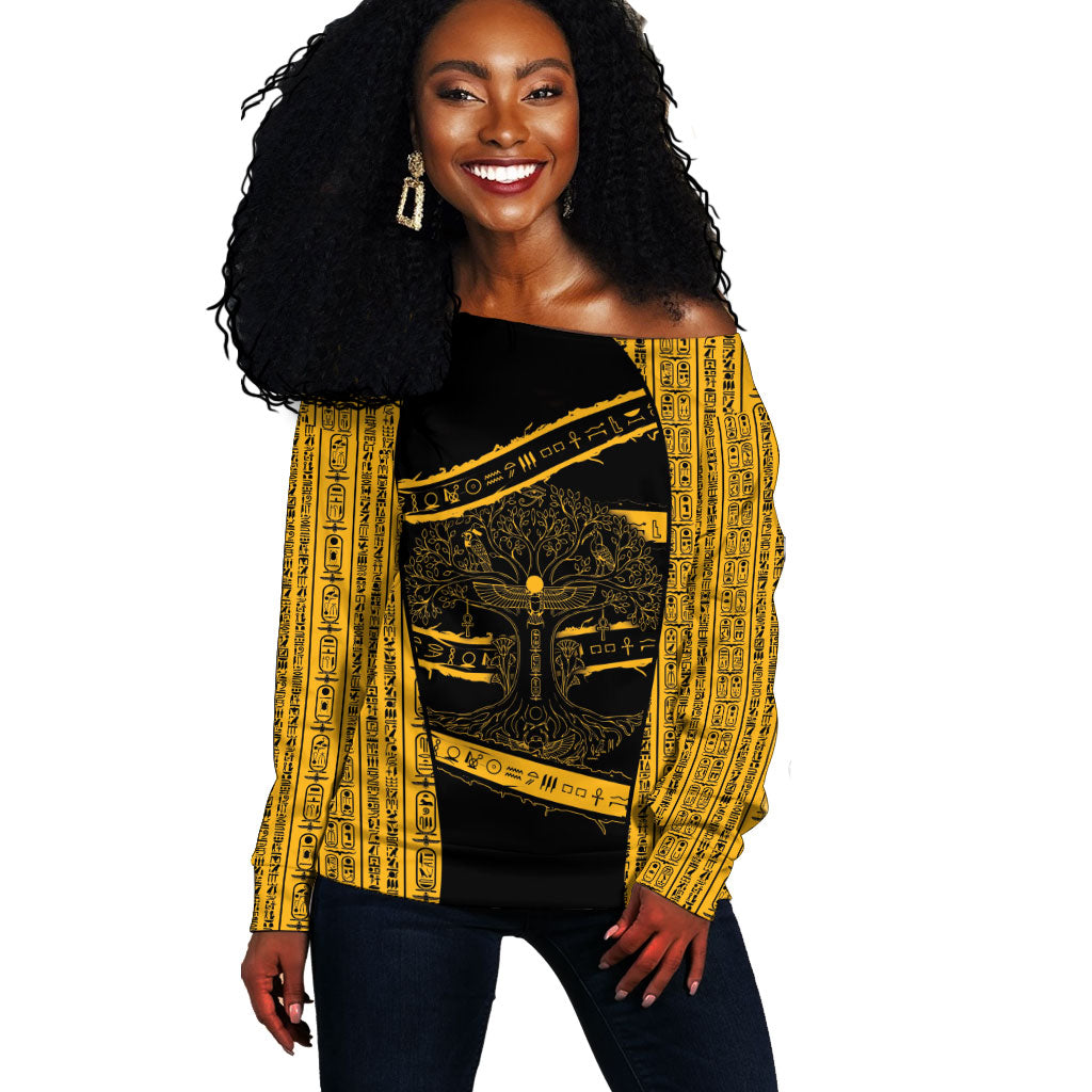 Egypt Tree Of Life Off Shoulder Sweater The Fig In Ancient Egyptian