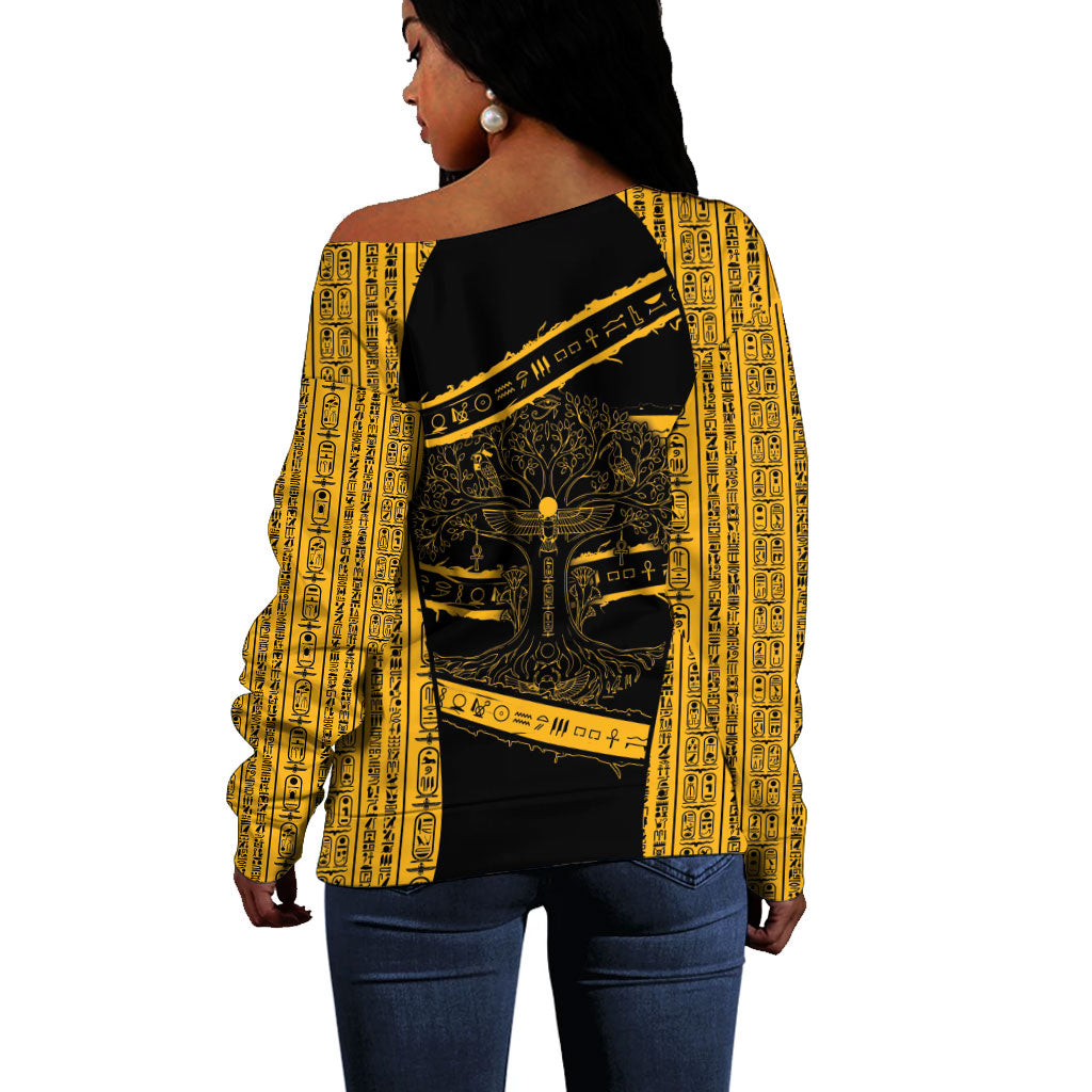 Egypt Tree Of Life Off Shoulder Sweater The Fig In Ancient Egyptian