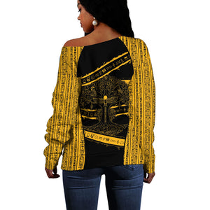 Egypt Tree Of Life Off Shoulder Sweater The Fig In Ancient Egyptian