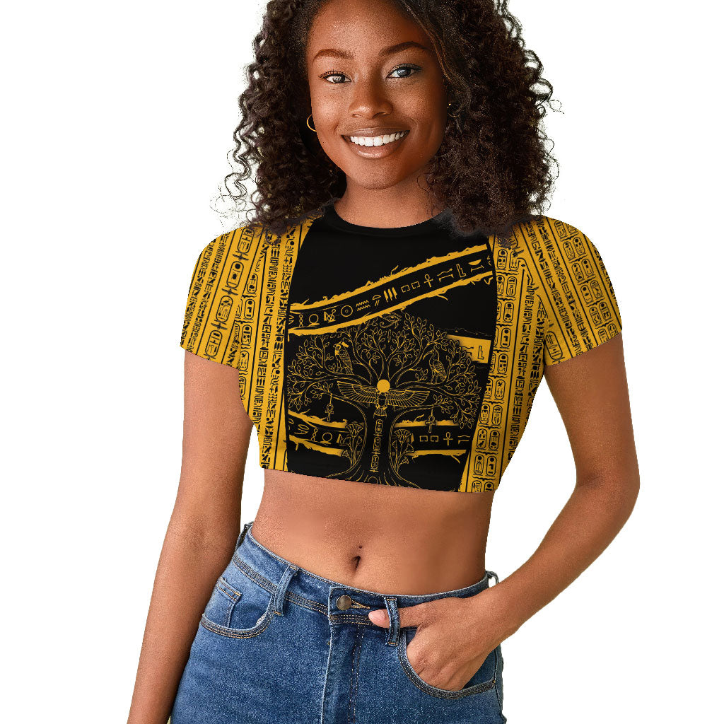 Egypt Tree Of Life Raglan Cropped T shirt The Fig In Ancient Egyptian