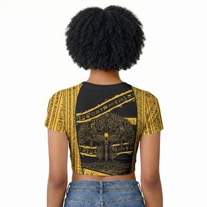 Egypt Tree Of Life Raglan Cropped T shirt The Fig In Ancient Egyptian