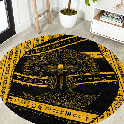Egypt Tree Of Life Round Carpet The Fig In Ancient Egyptian