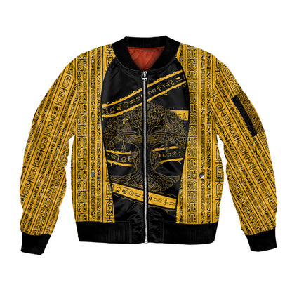 Egypt Tree Of Life Sleeve Zip Bomber Jacket The Fig In Ancient Egyptian